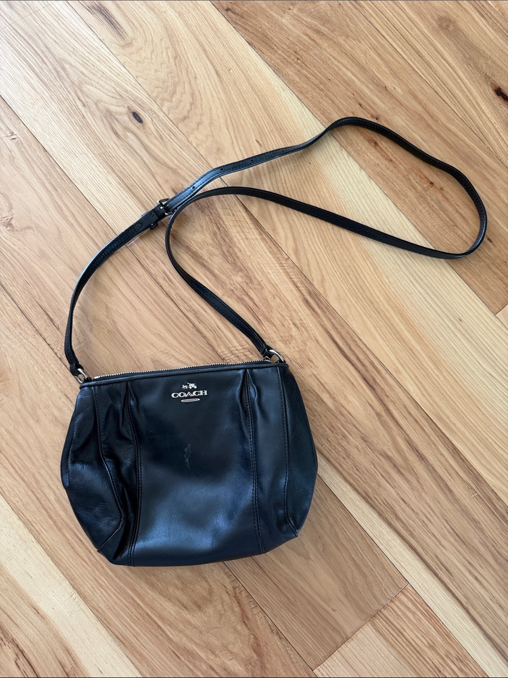 Coach Black Leather Crossbody Pouch